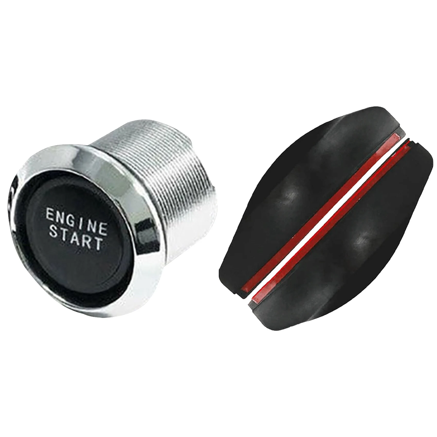 

1 Set Universal for Car Engine Start Push Button Switch Ignition Starter Kit & 1 Pair Car Rearview Mirror Rain Eyebrow