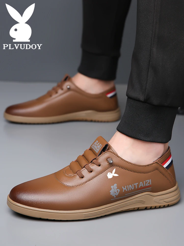 Кожаная обувь Мужская кожаная деловая повседневная без шнуровки с мягкой