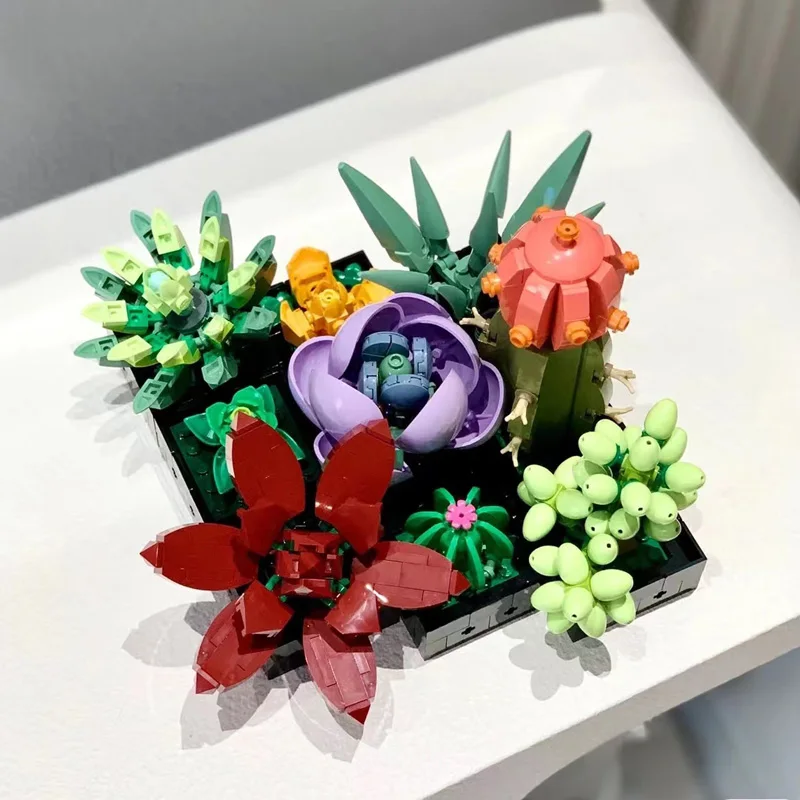 

Romantic Flower Bouquet Rose Orchid succulent Building Block Bricks Toy DIY Potted Holiday Girlfriend Christmas Gifts 10309