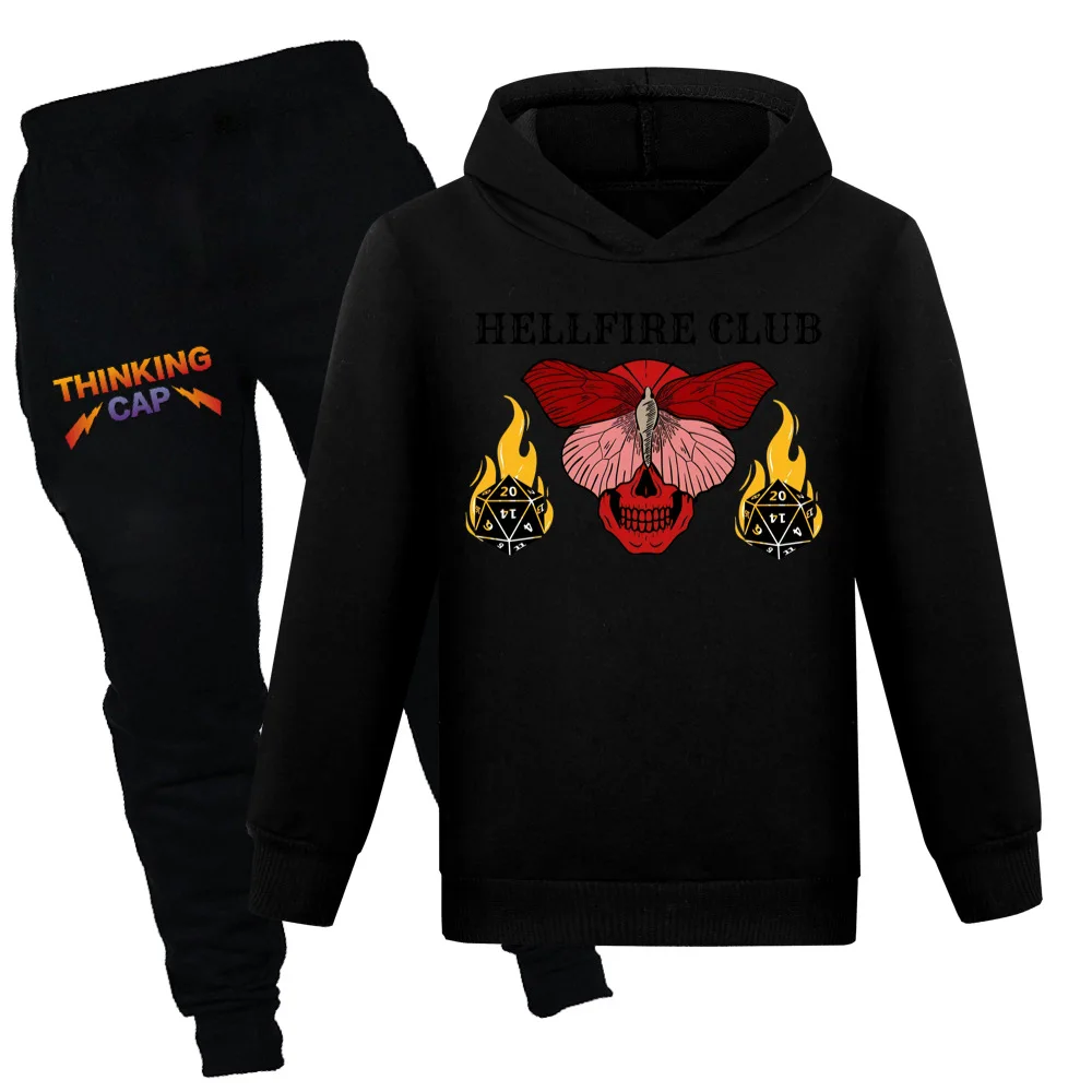 

Stranger Things 4 Baby Hooded Set Toddler Girls Winter Clothing Children Christmas Clothing Casual Boys Long Sleeve Top Shirt