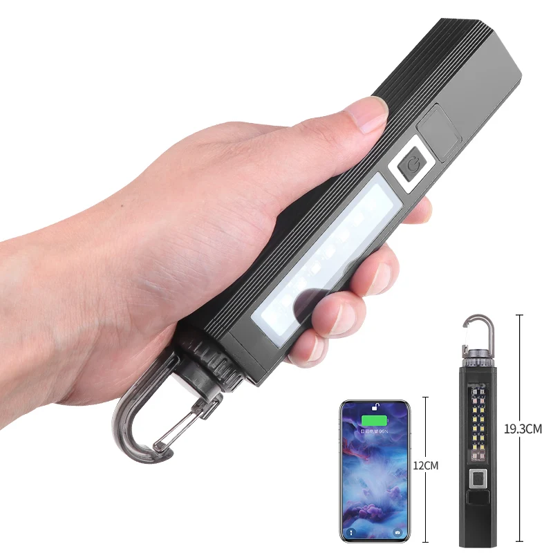 Компактный Светодиодный Фонарик 30 Вт 10 * Cob 6 1800lm Oled-дисплей Usb-c Перезаряжаемый 18650