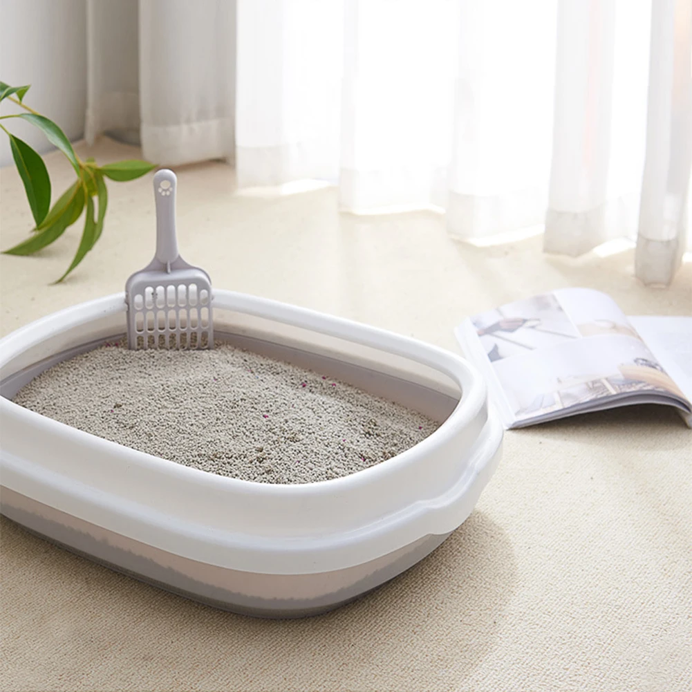 

1Pcs Pet Supplies Cats Litter Box Semi-Enclosed Cat Toilet Shoveling Feces Officer Anti Splash Sandbox Litter Bedpan with Spoon