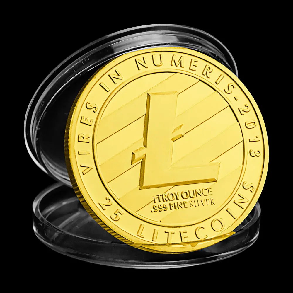Litecoin сувенир золотое покрытие искусство золотая монета | Дом и сад