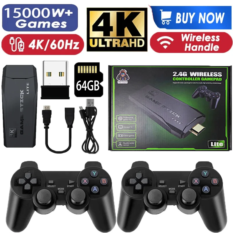 

M8 GD10 Video Game Console 128G Built-in 40000 Game Stick 2.4G Double TV Avariety of classic game consoles Wireless Controllers
