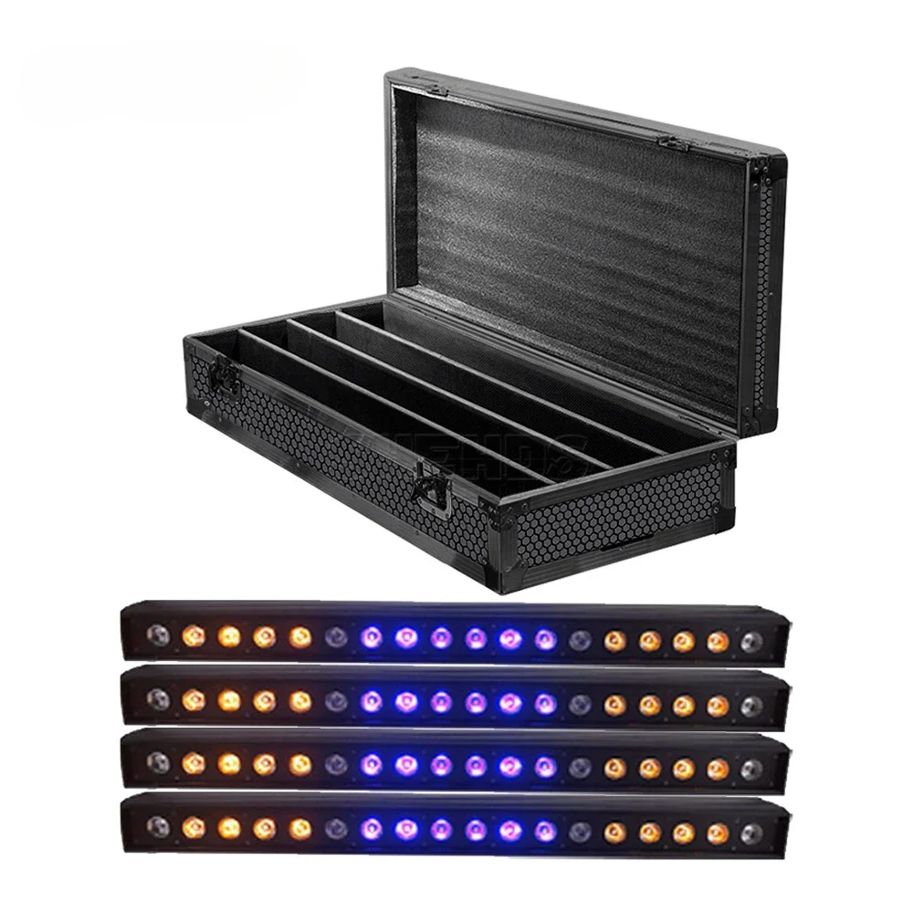 Чехол для полета с 4 шт. 18x18 Вт RGBWA UV 6in1 светодиодный светильник шайбы бара