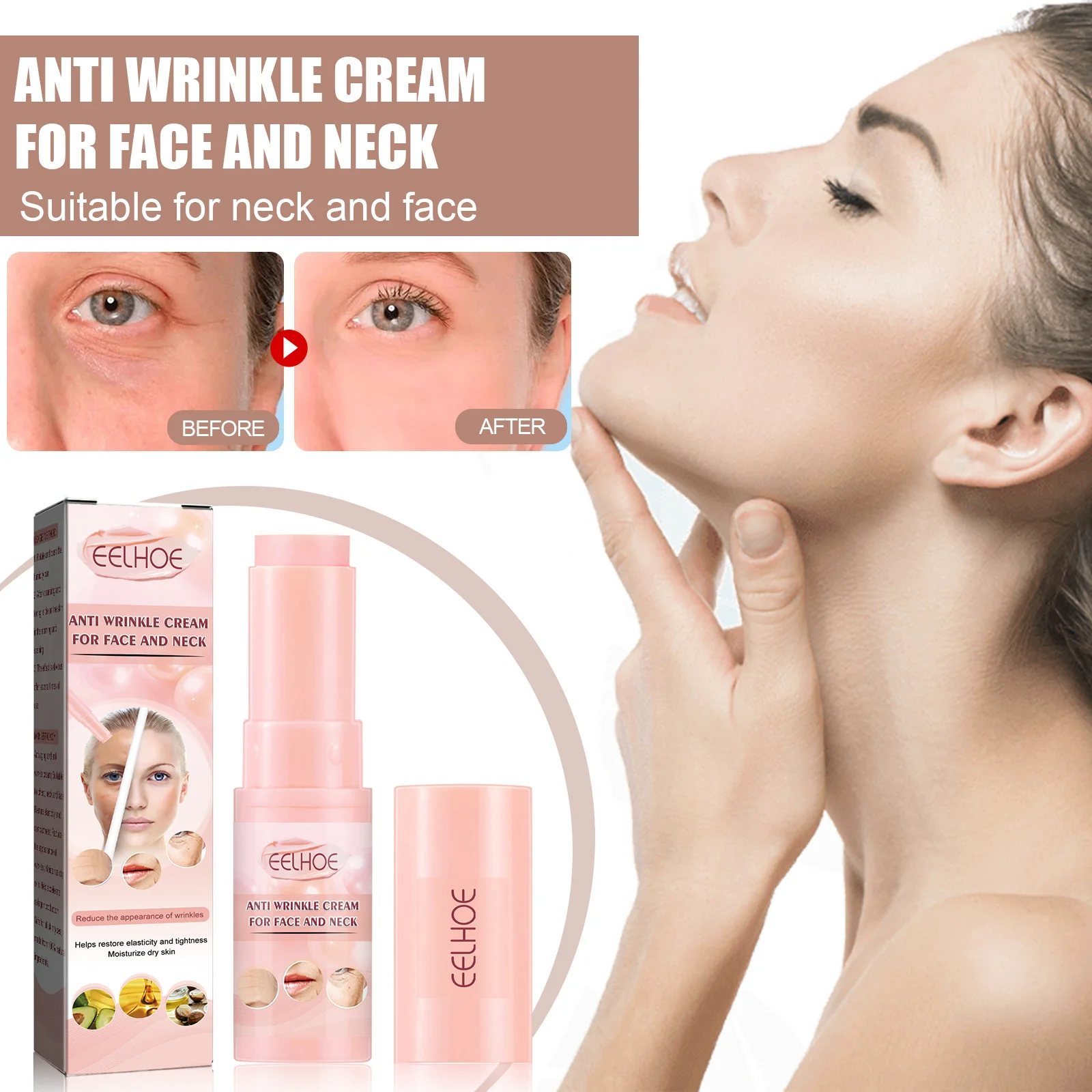 

5g Anti Wrinkle Cream For Face And Neck Multi Moisturizing Anti-Wrinkle Balm Lighten Eye Lip Neck Fine Lines Brighten Dry Skin