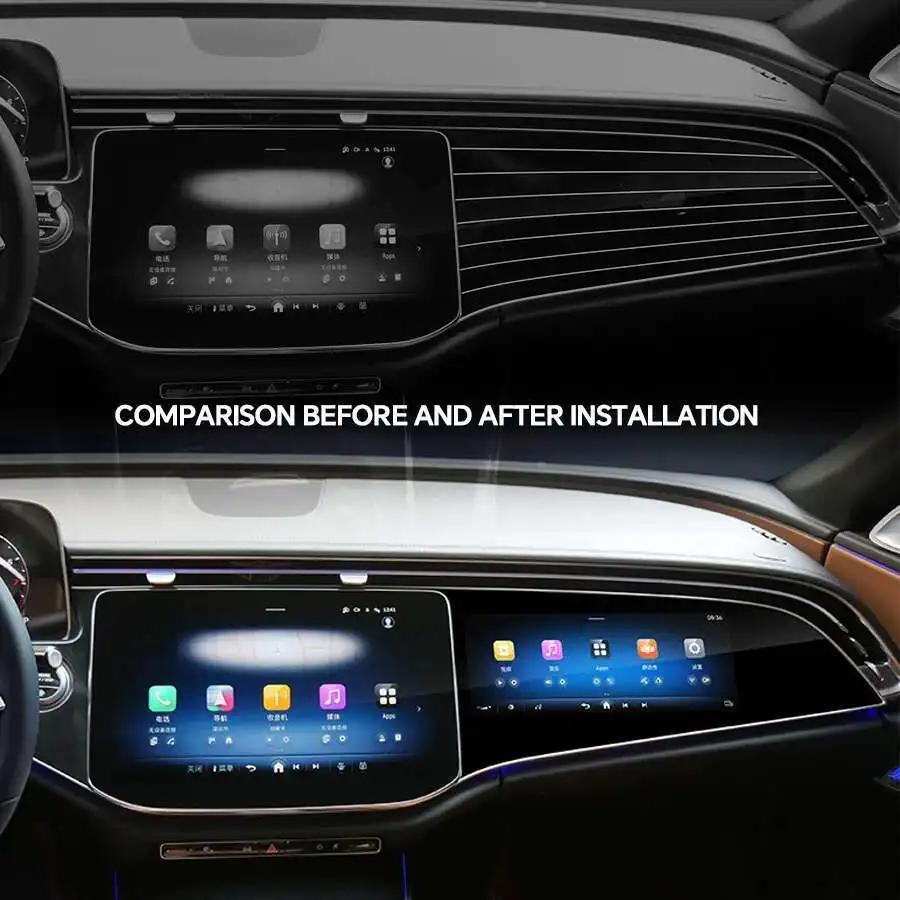 Фото Для Mercedes Benz E Class E260 E300 W214 2024, обновленный второй пилот, пассажирский развлекательный экран, 12,3-дюймовый Android Carplay, автомобильный радиоприемник №3