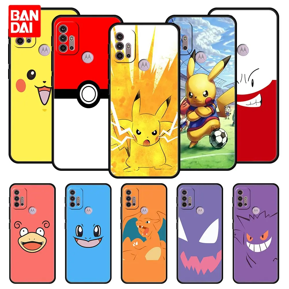 

Cover Case for Motorola Moto G30 G50 G60 G8 G9 G200 G31 G60s Power Plus Play Lite Bag Capa Armor Pokemon Go Pikachu Cartoon