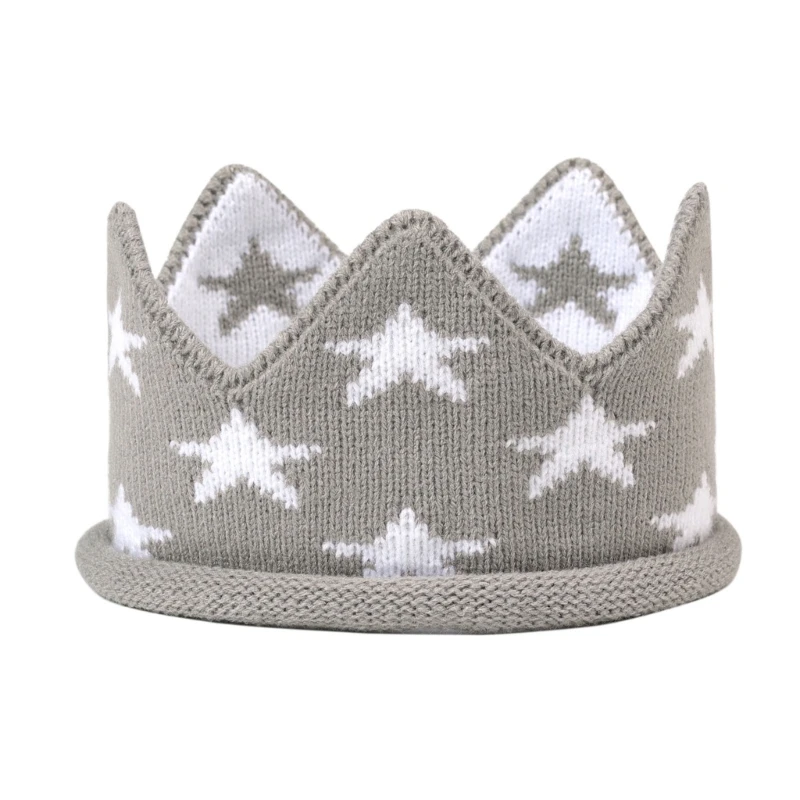 

Трикотажная шапка в виде короны для новорожденных, детская флейта, милая головная повязка, головной убор в виде короны для младенцев, подарок на день рождения