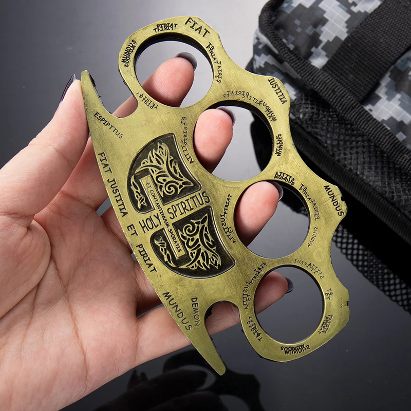 

2023 Brass knuckles ring ring car mounted self-help equipment Legal self-defense weapons Thickened hand brace fist clasp