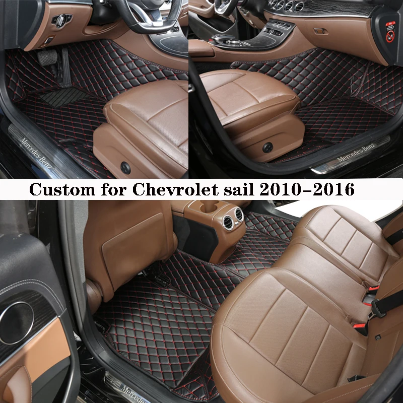 

Автомобильный напольный коврик для Chevrolet Sail 2010 2012 2014 2016, коврики, Защитная панель, премиум-класса, под заказ, кожаный ковер для ног, аксессуар...