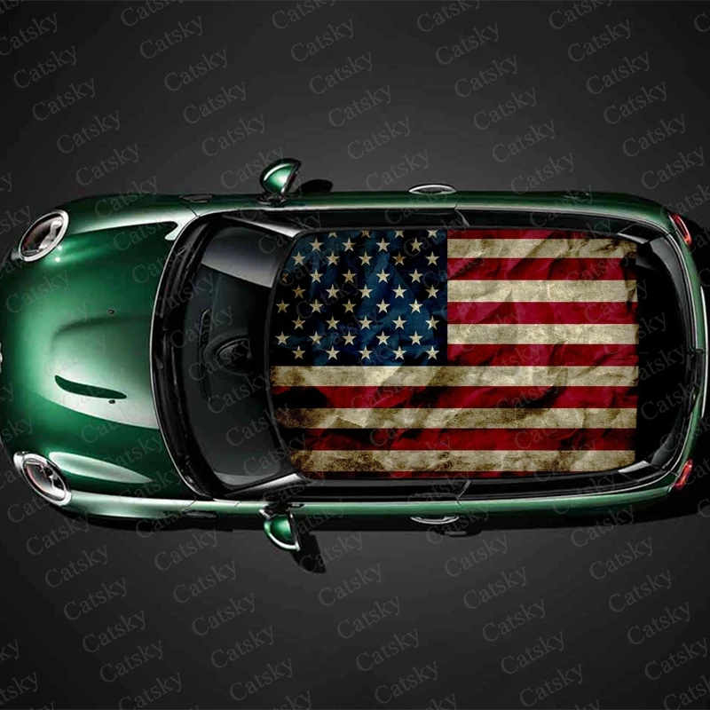 Наклейка на автомобиль Американский флаг