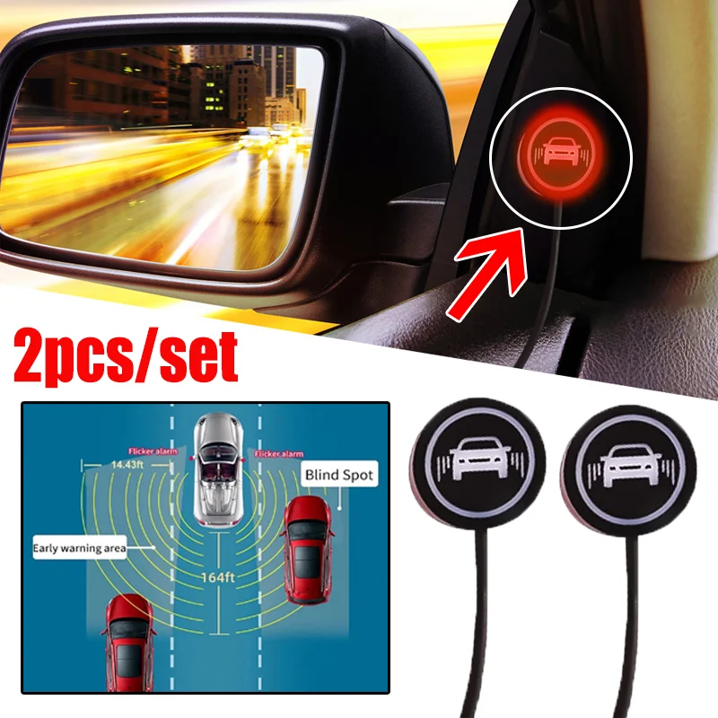 

Car Blind Spot Monitoring System BSD Lens Light Alarm Radar Safety Driving Ultrasonic Sensor Distance Assist Lane Changing Tool