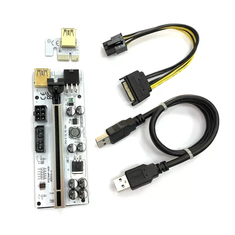 

Riser VER 010 USB 3.0 PCI-E Riser VER010-X Express кабель Riser для видеокарты X16 Extender PCI-E cabo Riser Card для майнинга