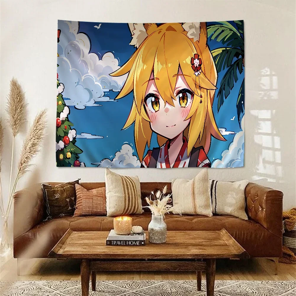 Полезный Лисий Сенко-сан DIY настенный гобелен хиппи цветок настенные ковры Декор