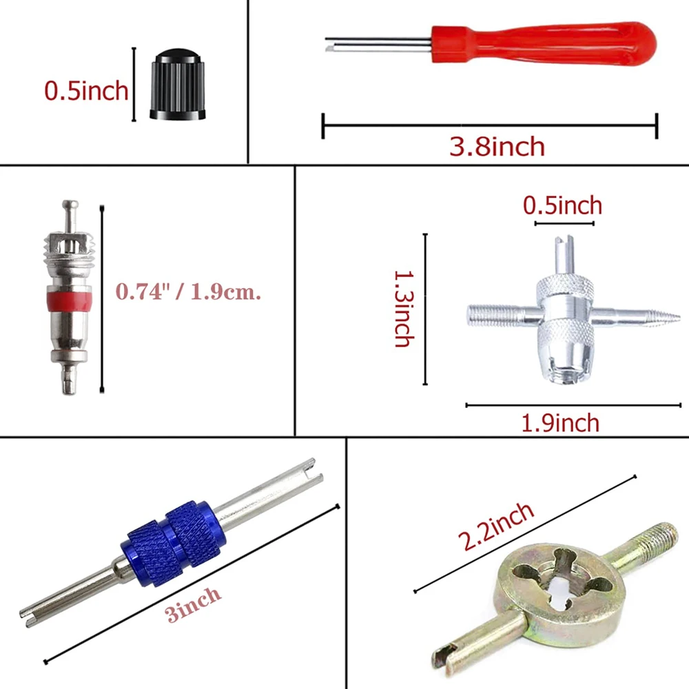 

1set Tyre Valve Removal Tool For Car Truck Motorcycle Bicycle Electric Cars Valve Cores Tyre Valve Cap 4 In 1 Tyre Valve Repair