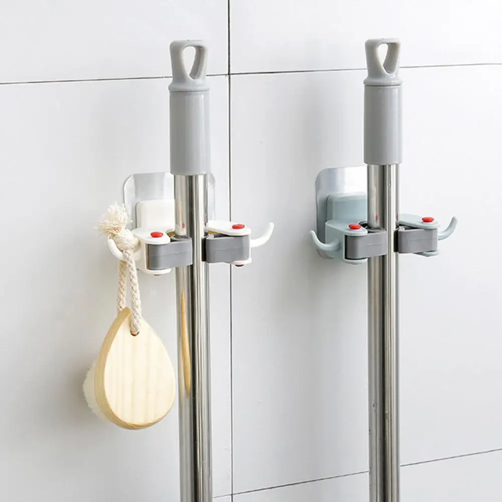 

Mop Holder Wall Mounted Broom Holder No-Drilling Broom Mop Hanger Organizer Hook