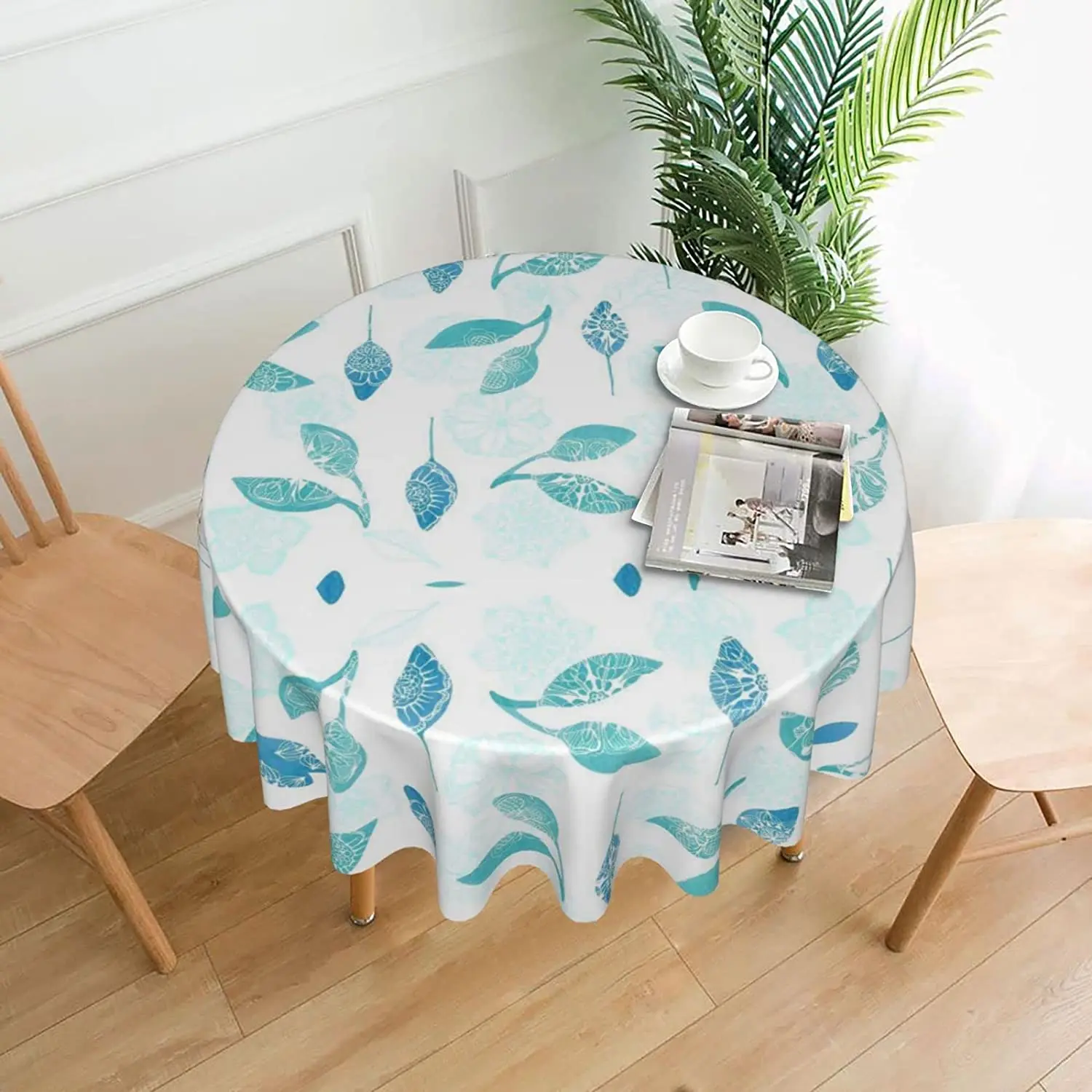 

Watercolor Pattern Round Tablecloth Resistant Wrinkle Resistant Washable Fabric Tablecloth for Restaurant Party Outdoor Picnic