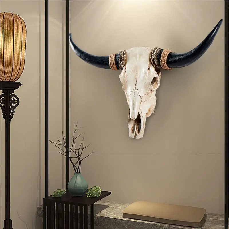 

Настенная полимерная подвеска Bull Akull, имитация 3D для украшения стен дома, комнаты, реквизит в скандинавском стиле, настенное украшение