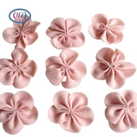 hl 20pcs 40mm chiffon ribbon flowers double handmade apparel accessories sewing appliques diy crafts a643