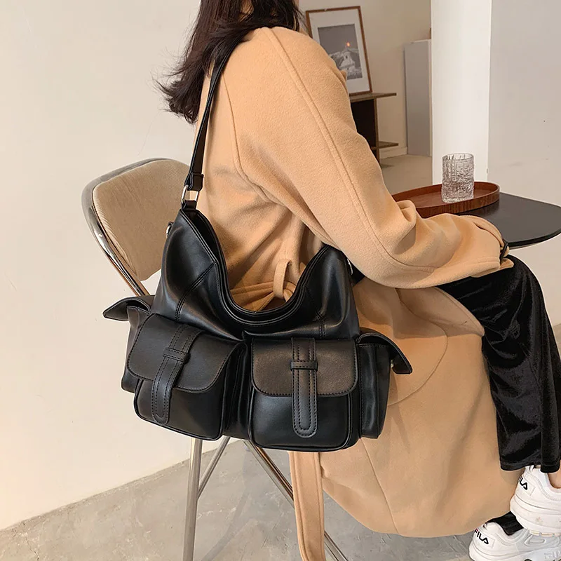 

PU Leather Bag Female Punk Style Waterproof Shoulder Bag Casual Tote Bag