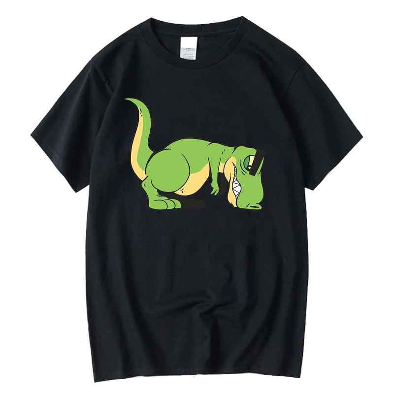 

XIN YI Men's T-shirt Top Quality 100% Cotton Funny Tyrannosaurus Rex Printing O-neck Men Tshirt Cool T-shirt Male Tees Tees