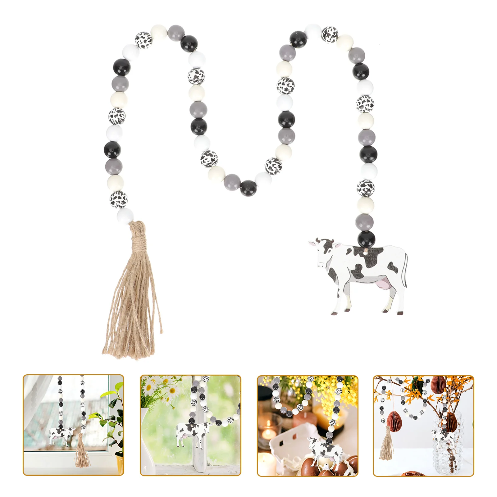 

Wood Beads String Decor Pastoral Style Bead String Ornament Bead String Adornment