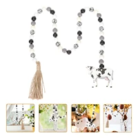 wood beads string decor pastoral style bead string ornament bead string adornment