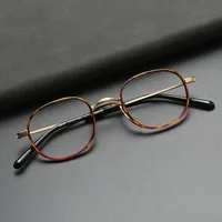 Japanese Glasses Designer Retro Oval Tortoise Reading Glasses Handmade Titanium Small Face Eyeglasses Frame with Optical Lens