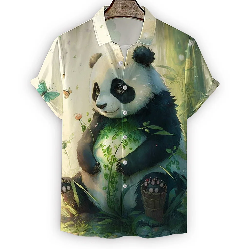 Men's Summer Shirt 3D Printed Pattern Short Sleeved Fashionable Lapel Single Breasted Clothes 2023 Men's Street Clothing
