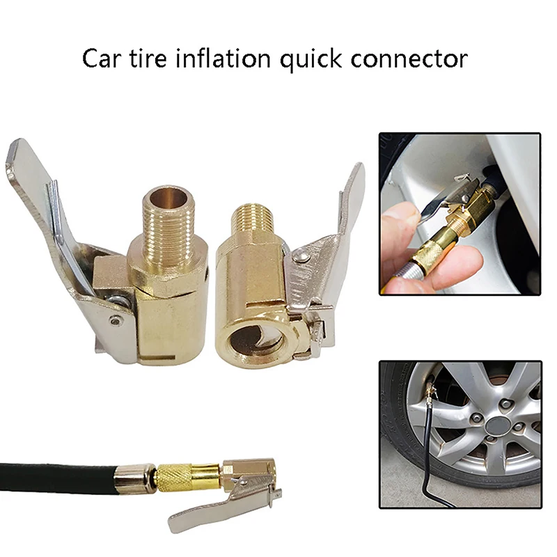 

Portable Car Tire Air Inflator Hose Inflatable Pump Connection Locking AirChuck Clamp Connector Adapter Car Accessories Compre