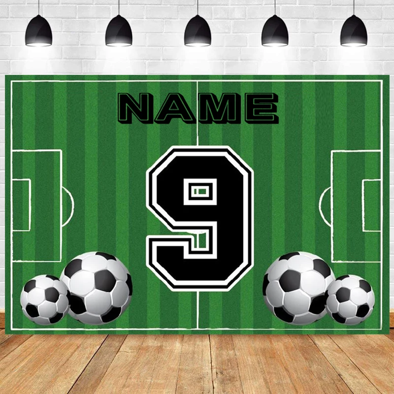 Custom Football Socce Backdrop for Newborn Boy Baby Shower Photography Background Photographic Banner Decoration Studio Prop