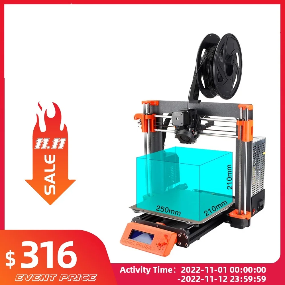 

Набор для сборки 3D-принтера Clone Prusa I3 MK3S +, 3D-принтер «сделай сам» с модернизированным зажимом Pinda и Y Axis