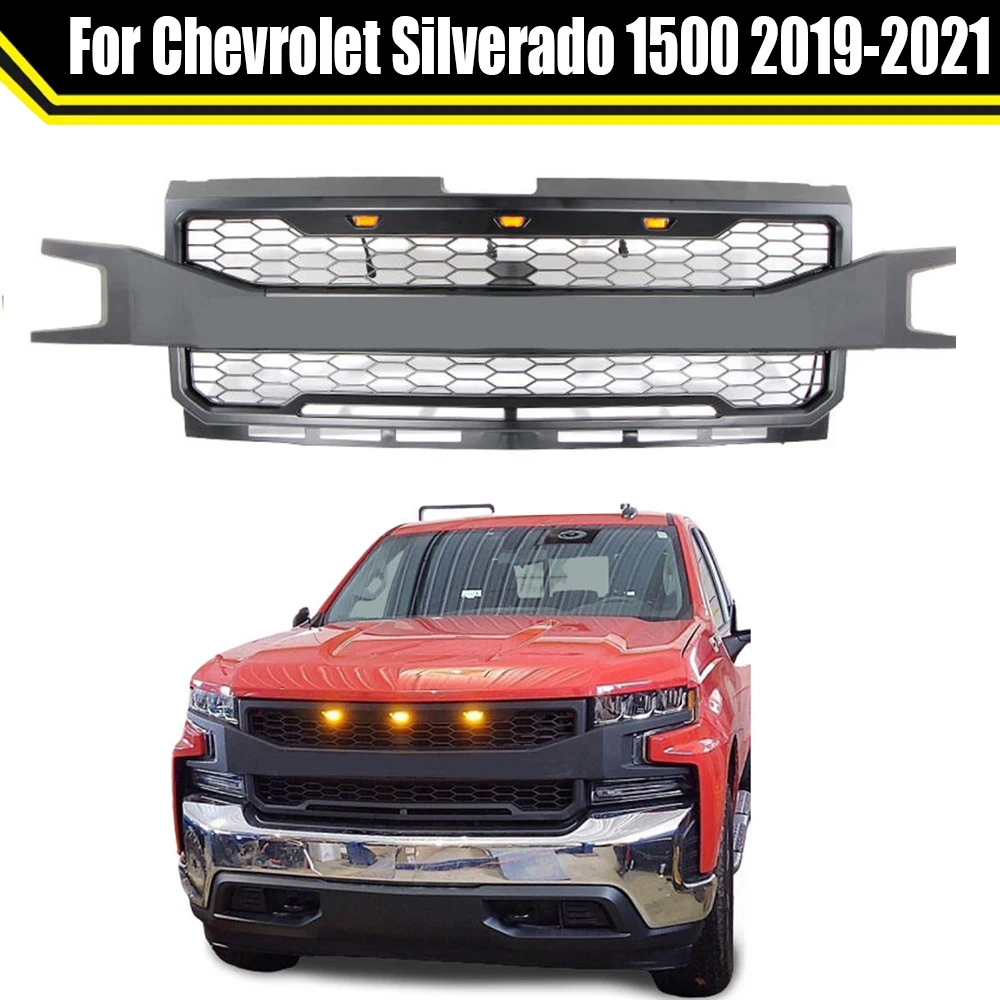 

Modified Front Bumper Grill For Chevrolet Silverado 1500 2019 2020 2021 Exterior Racing Grills Grille Trims Meshes Grill Covers