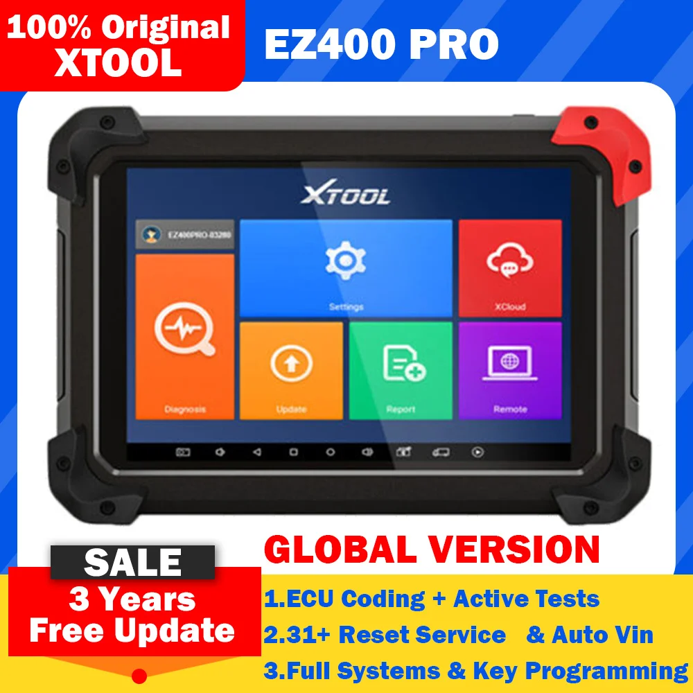 2023 XTOOL EZ400 Pro Кодирование ECU Активное тестирование Сканер Инструмент для сканирования ключей Автоматическое программирование Vin с 31 + Сброс Услуги Автомобили Все системы Инструменты для диагностики Сброс