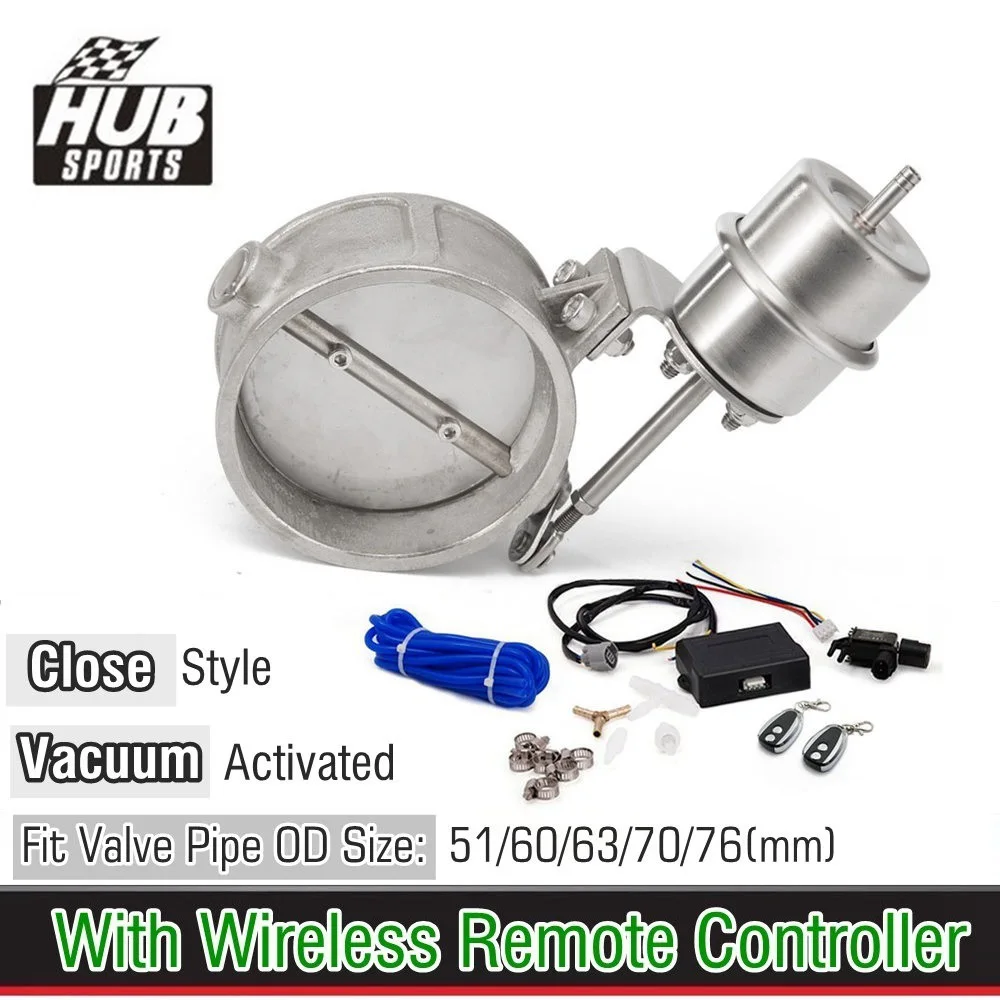 

HUB sports 1 BAR Exhaust Control Valve Set With Vacuum Actuator Cutout 51mm/60mm/63mm/70mm/76mm Wireless Remote Controller