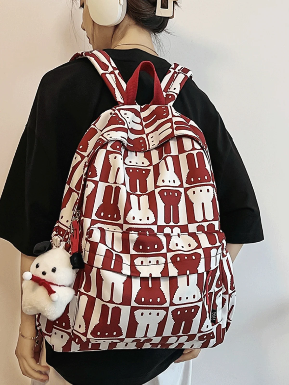 Холщовый Рюкзак с мультяшным кроликом в Корейском стиле легкий вместительный