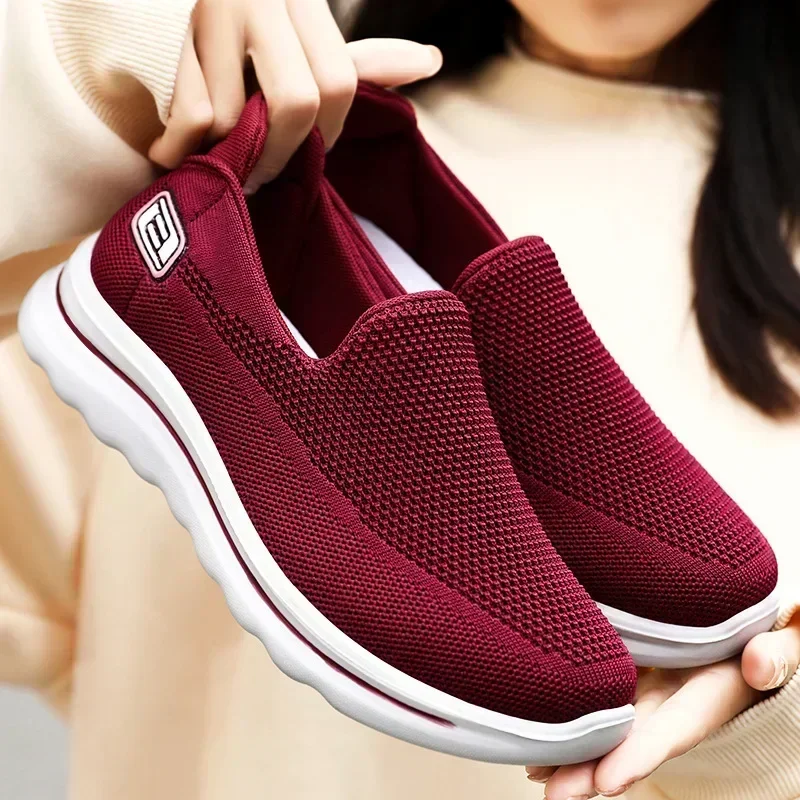 Женские кроссовки из дышащей сетчатой ткани удобная повседневная обувь на