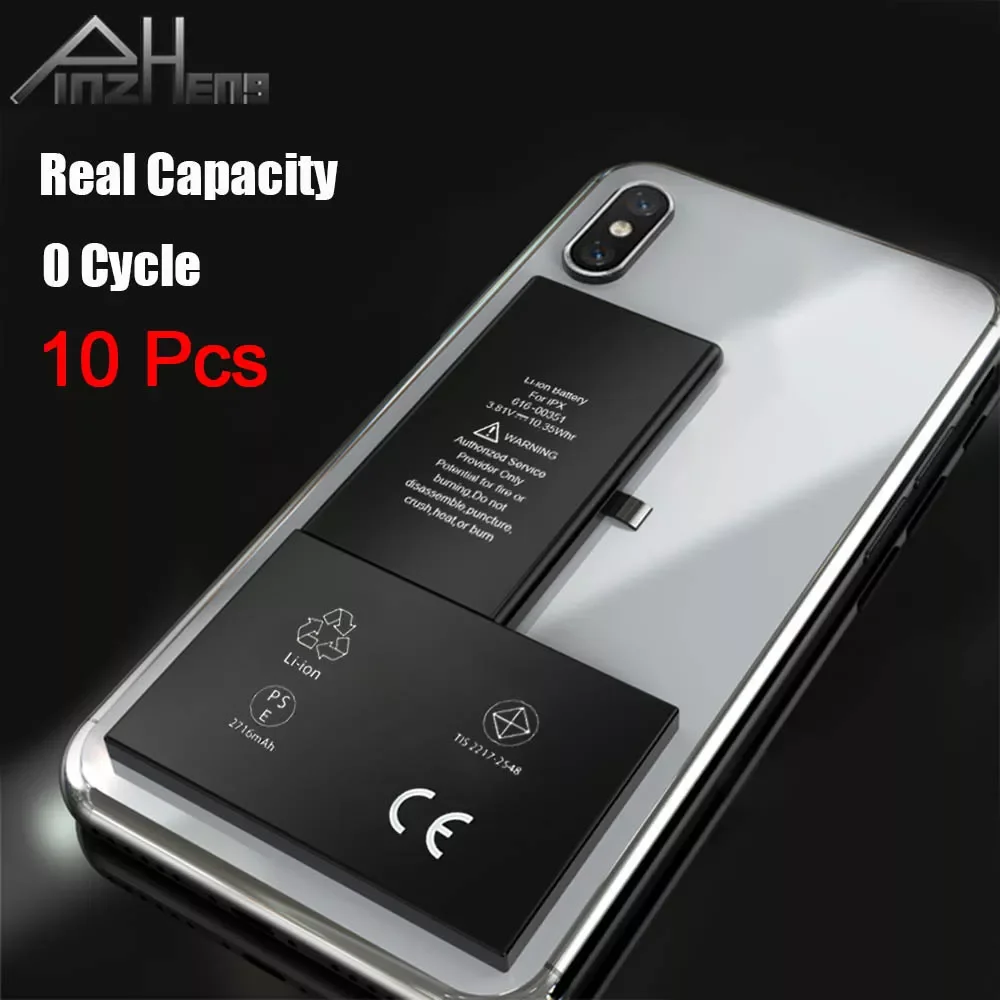 

Новинка, 10 шт./партия, аккумулятор PINZHENG для Apple iPhone X, Xs, XR, Xs Max, сменная батарея для iPhone 11, 12 Pro, максимальная яркость