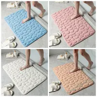 Pebble bathroom mat non-slip absorbent memory foam washable toilet mat washroom bedroom bathroom decoration