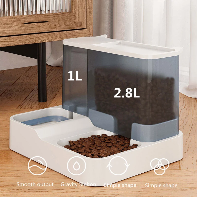 

3.8L Cat Dog Automatic Feeder Bowl for Pet Drinking Water 1L Bottle Kitten Bowls Cats Food Bowl Feeding Container Pets Supplies