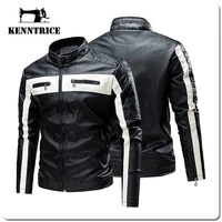 kenntrice leather fleece jackets motorcycle mens style racing thermal vintage outwear polar fleece trend fashion biker for man