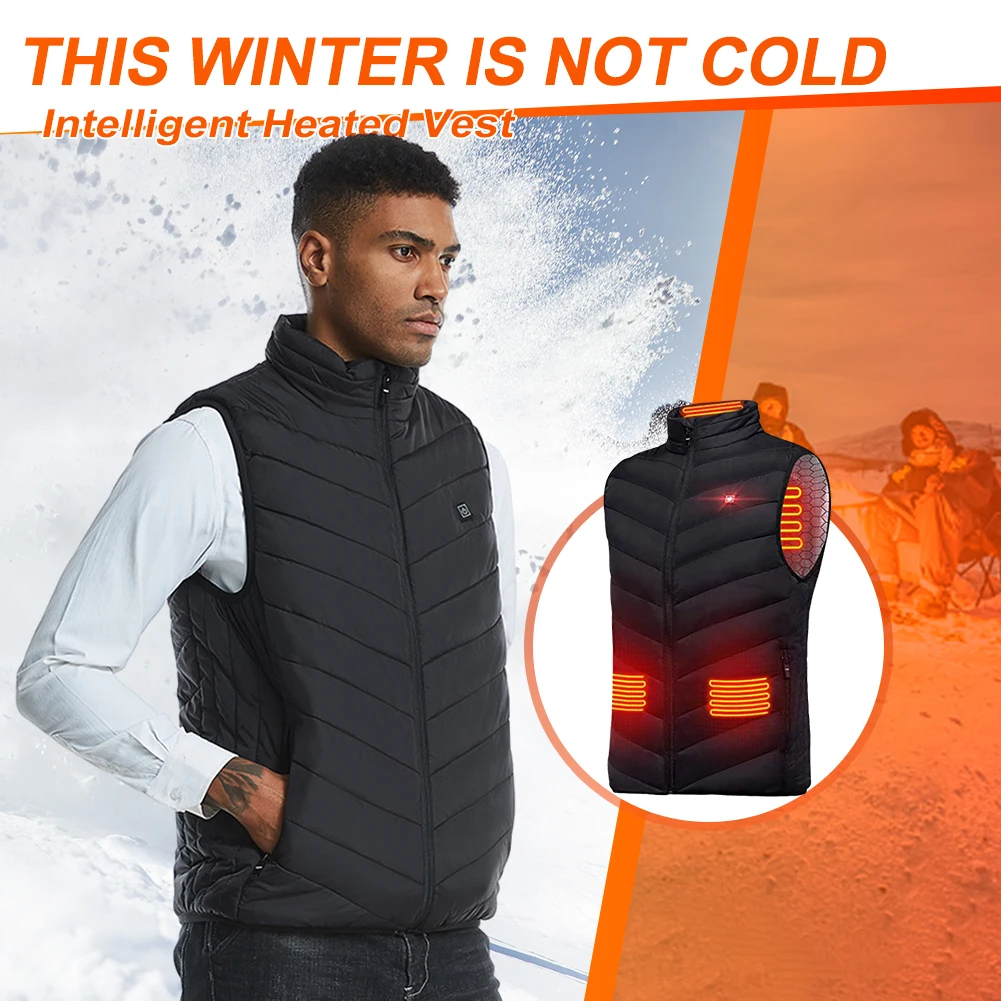 

Unisex Intelligent Heated Jacket USB Charging Motorcycle Heated Vest Adjustable Temperature Comfy Vest Suitable for Cold Weather