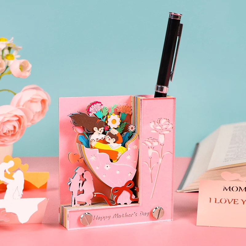 Блок записей omoshiking 3D блокнот для матерей Kawaii держатель ручек бумажный искусство