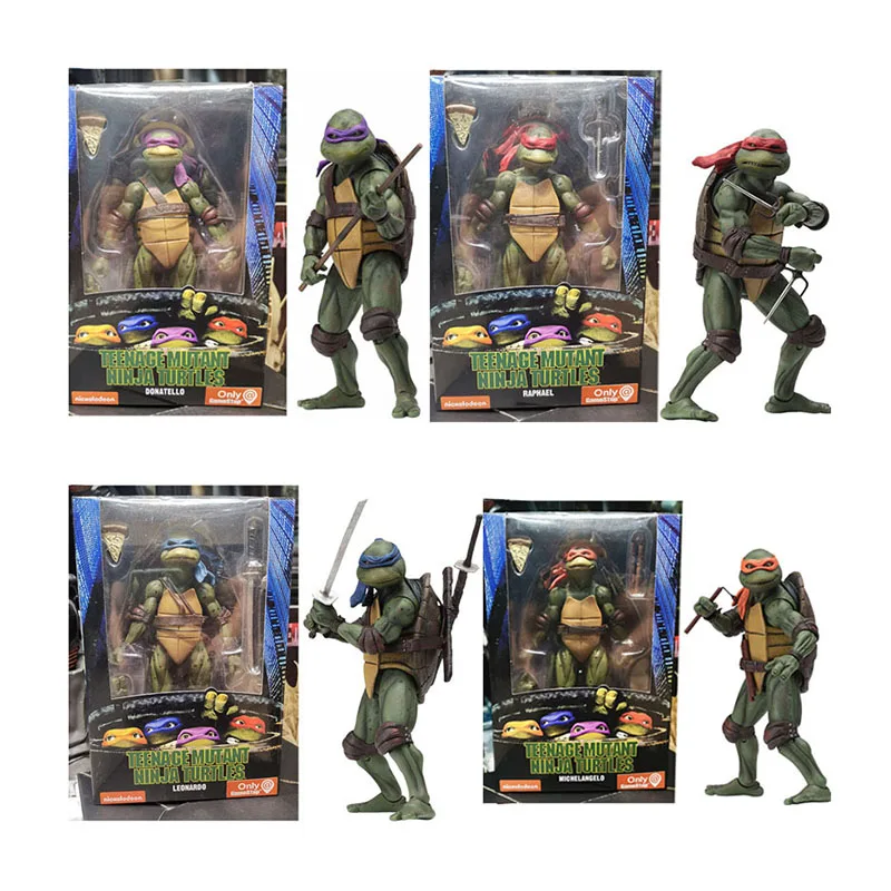 

NECA Turtles Figure TMNT Teenage Mutant Ninja Turtle Raphael Donatello Michelangelo Leonardo Figurine 1990 Movie Toy Gift 18CM