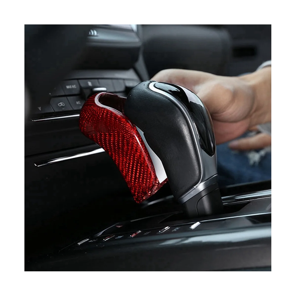 Красная крышка рычага переключения передач из углеродного волокна для Quattroporte/