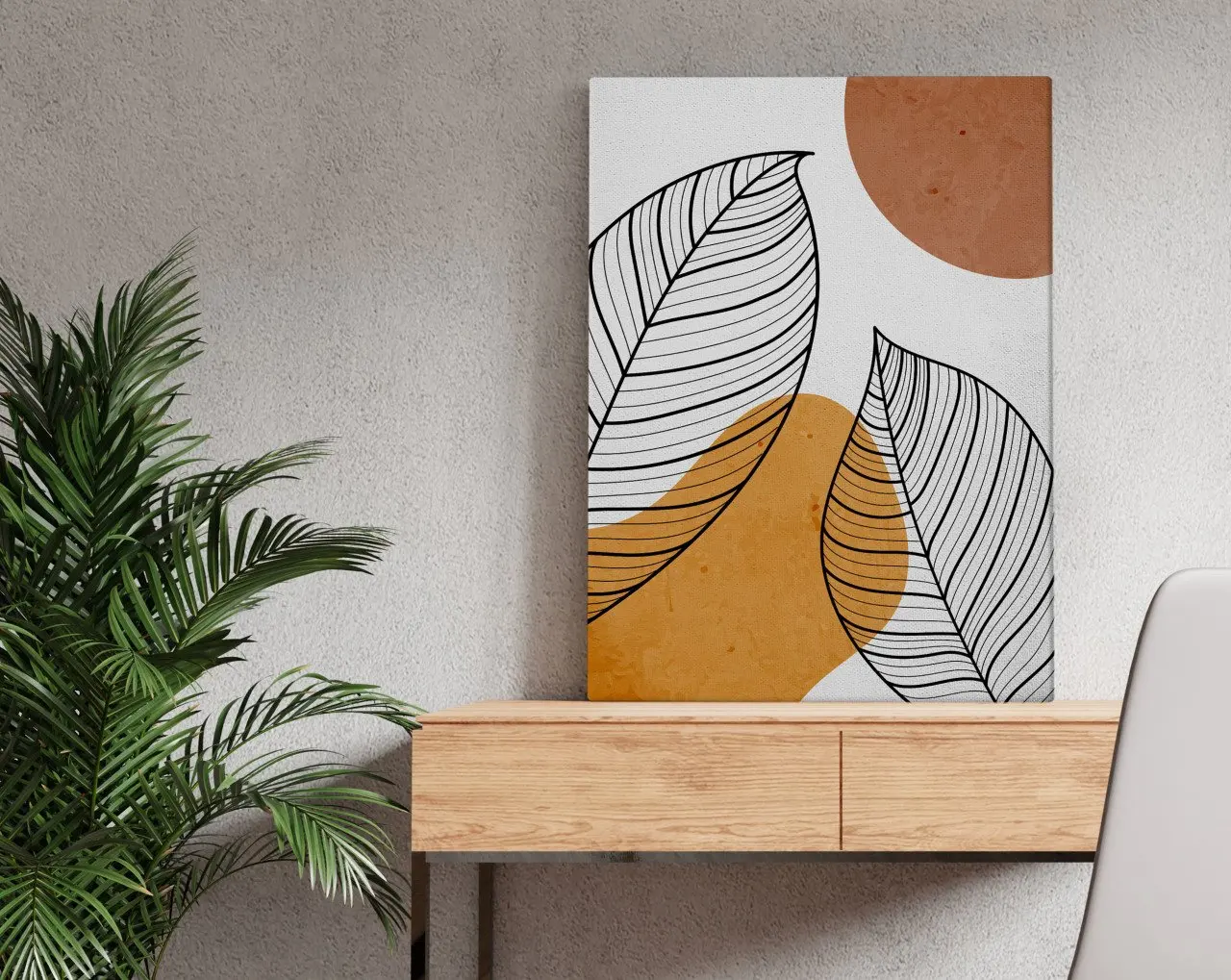 

BK Home Leafs Design Canvas Table 50x70cm-1