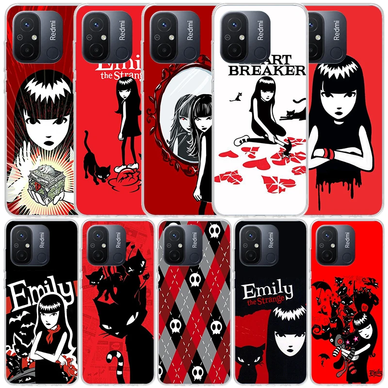 Чехол для телефона Comics Emily The Strange Xiaomi Redmi 12C 12 10C 10 10A 9C 9A 9T 9 8 8A 7 7A 6 Pro 6A K20 K30 K40 S2 Soft Back Co