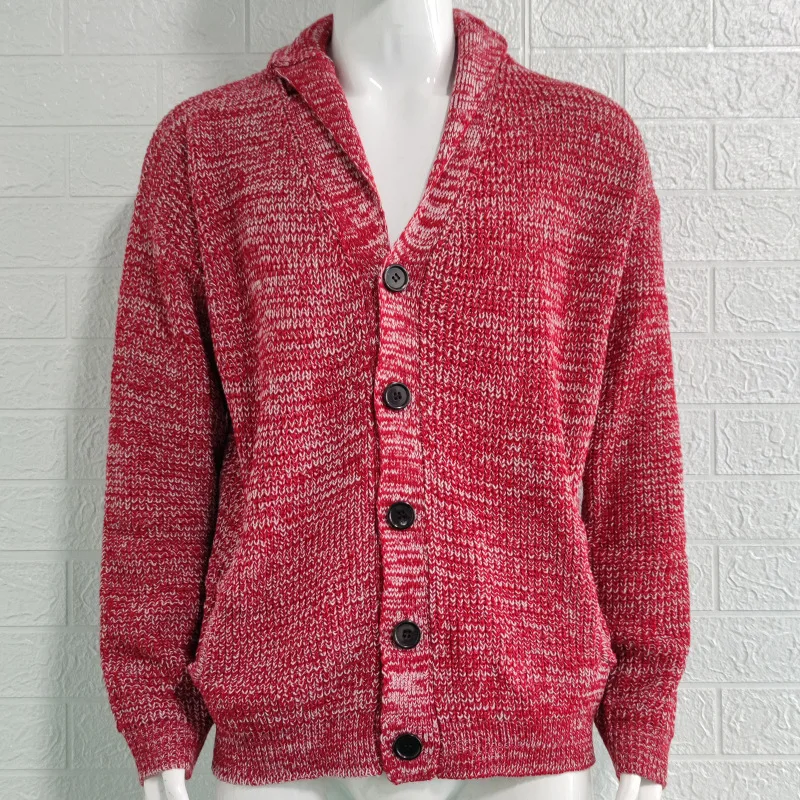 Красный кардиган для мальчиков Вязаный топ на пуговицах с длинным рукавом