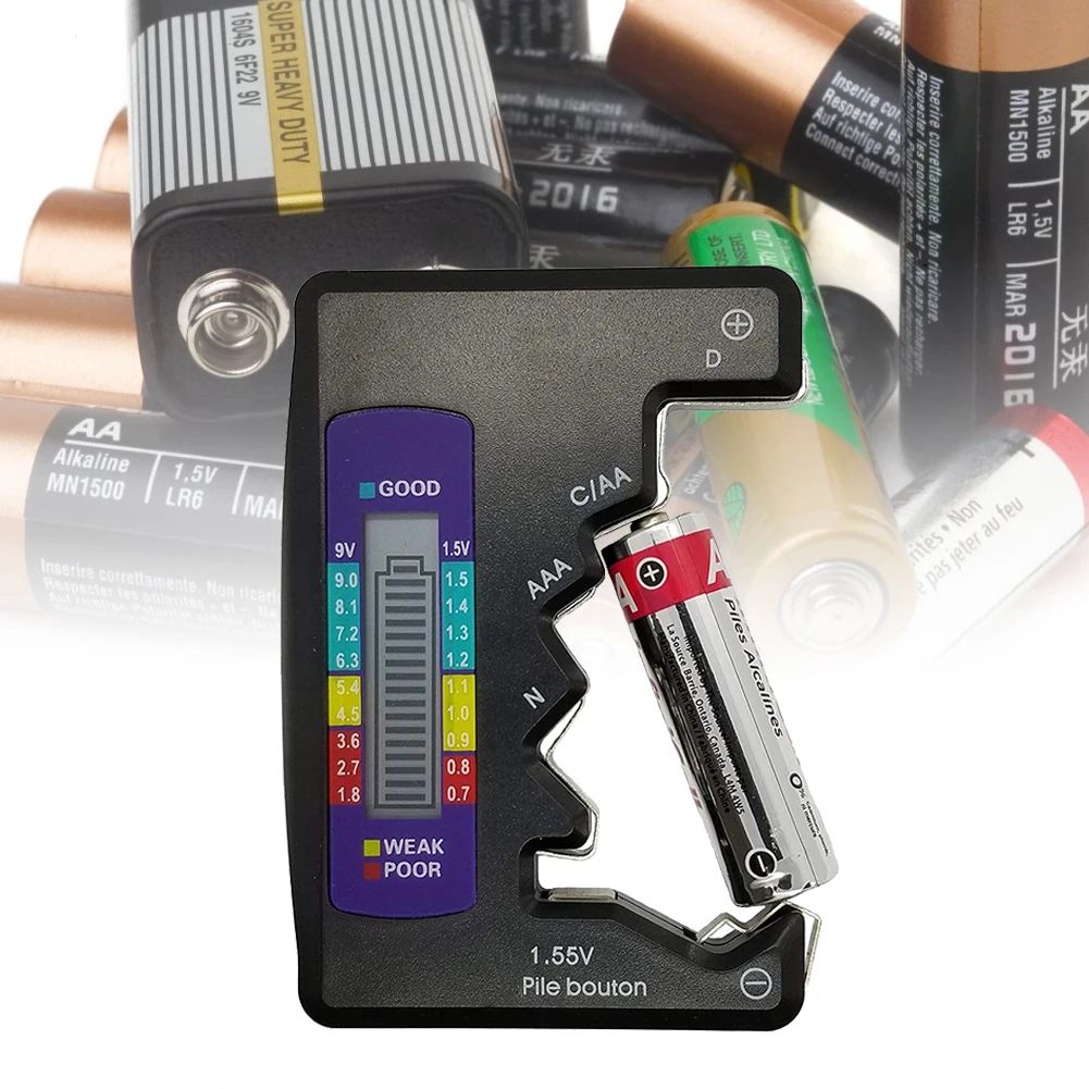 

Portable Diagnostic Universal Tool Digital Battery Tester Battery AAA AA 9V/1.5V Capacity Tester Load Analyzer Display